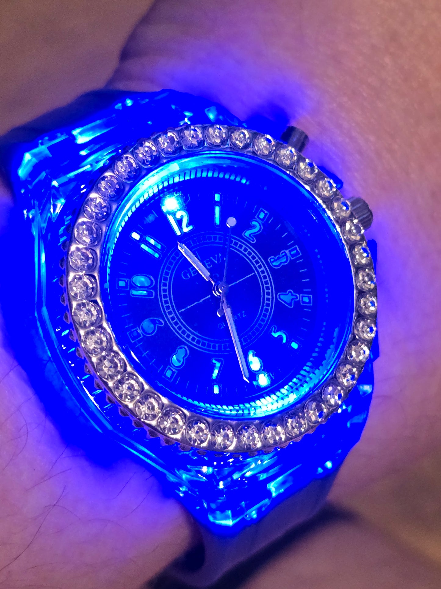 Geneva Unisex Multi-coloured LED Quartz Watch - New