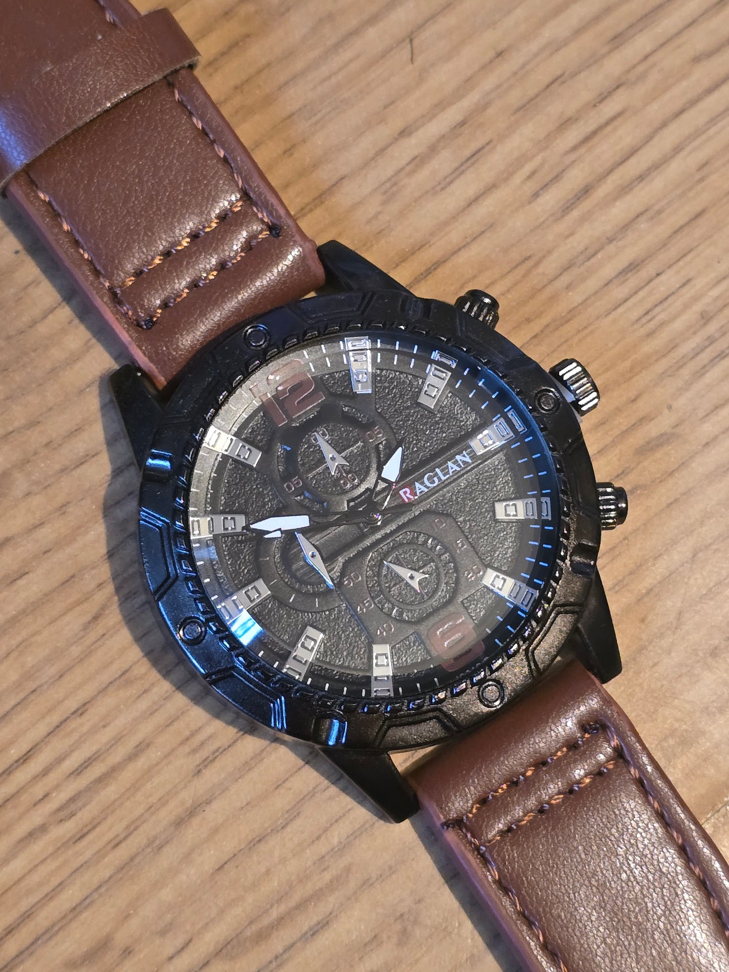 Raglan Mens Quartz Watch - Brown - New - 1