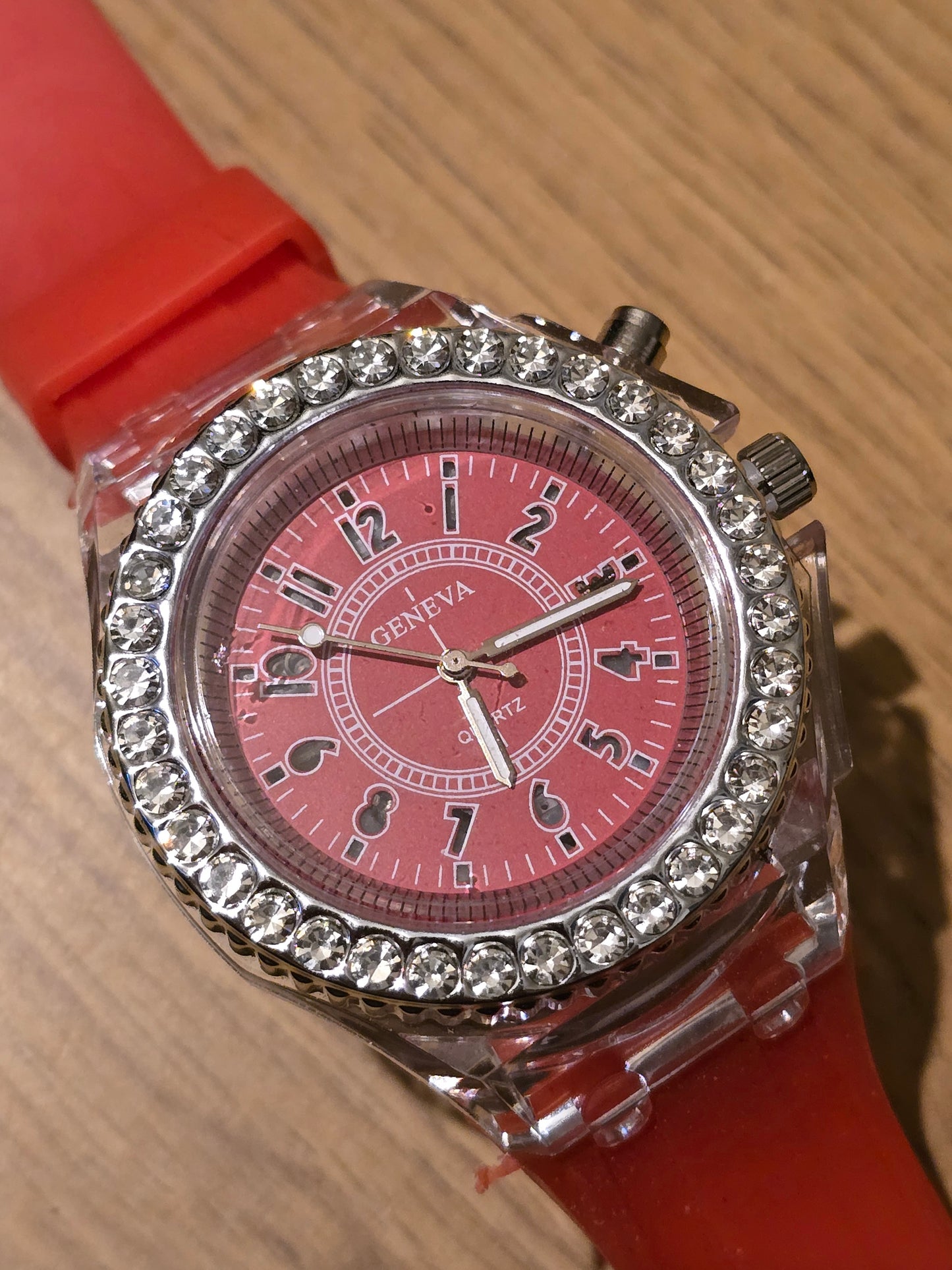 Geneva Unisex Multi-coloured LED Quartz Watch - New