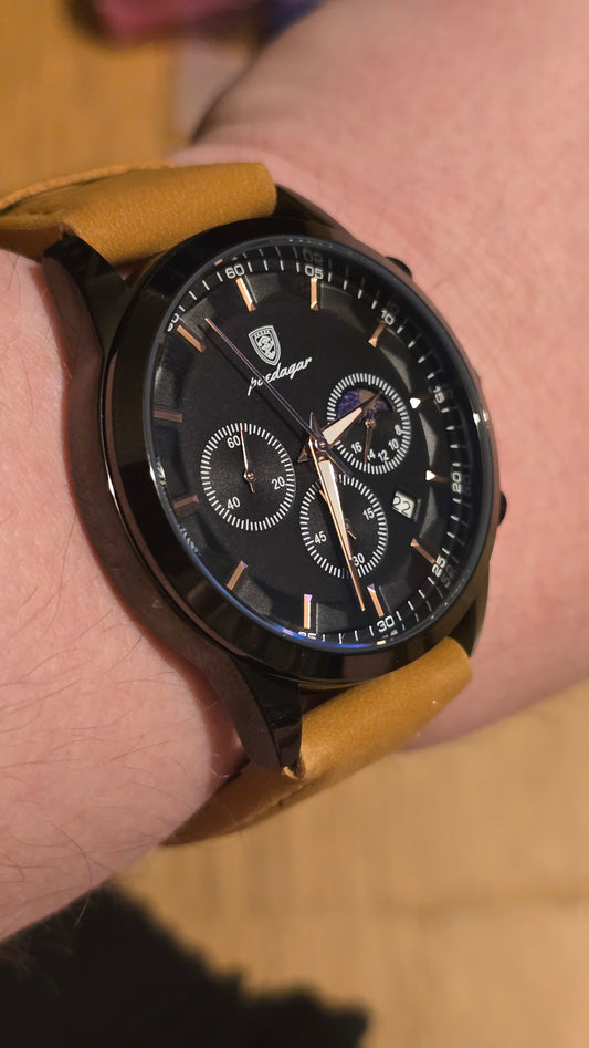 Poedagar Mens Chronograph Quartz Watch - New