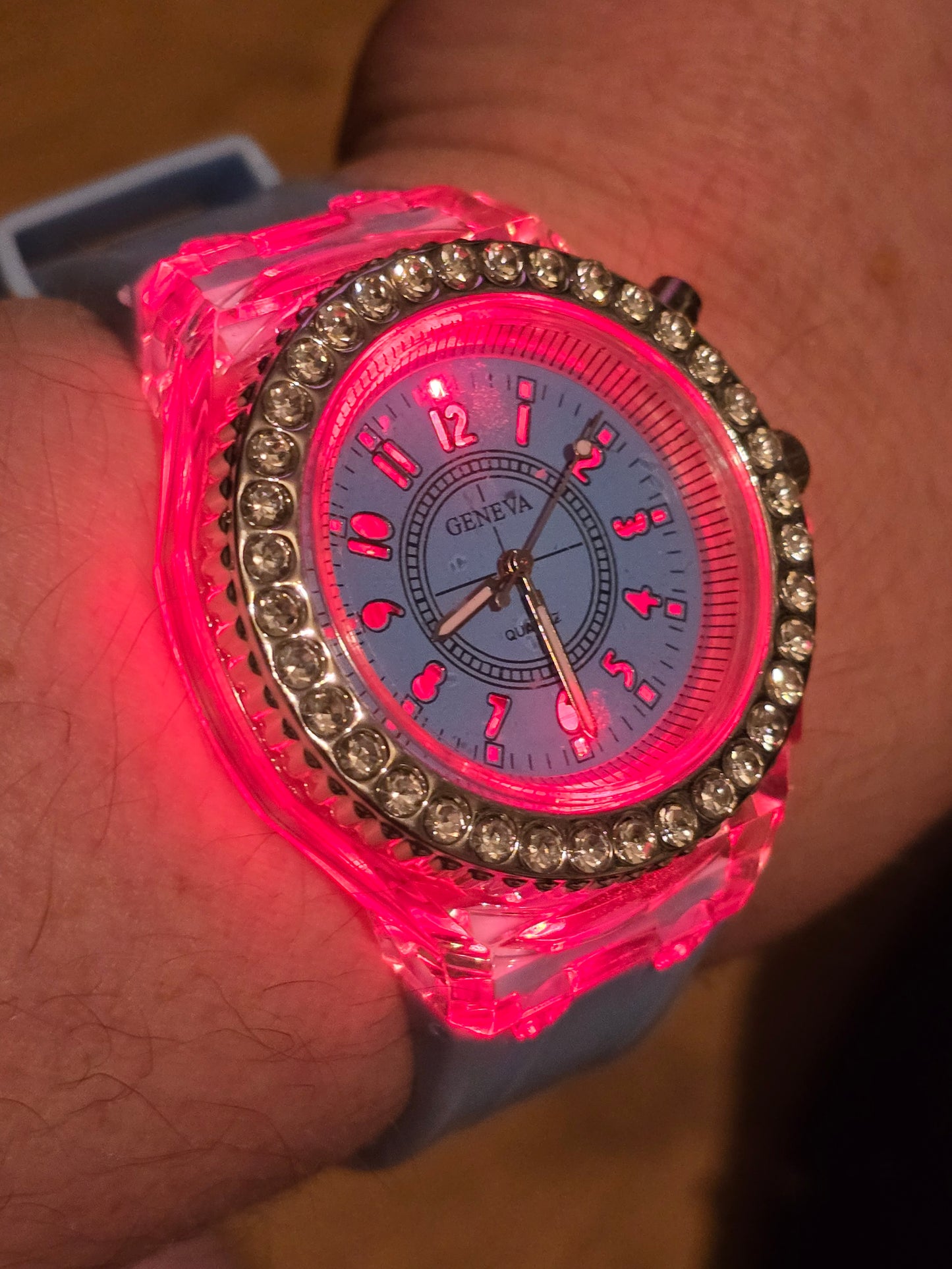 Geneva Unisex Multi-coloured LED Quartz Watch - New