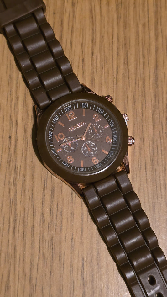 Geneva Ladies Quartz Watch - Brown - New