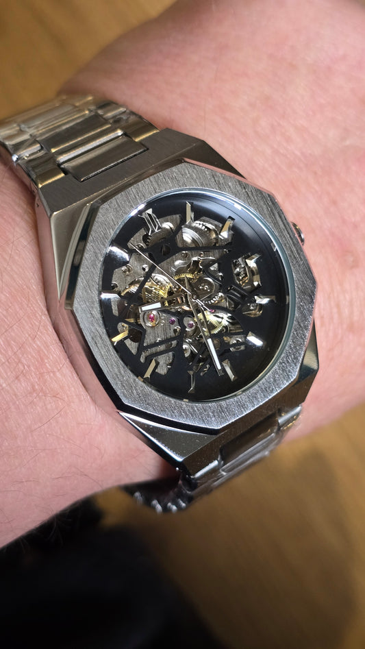Automatic Silver Mechanical Self-Winding Mens Watch - New - 1