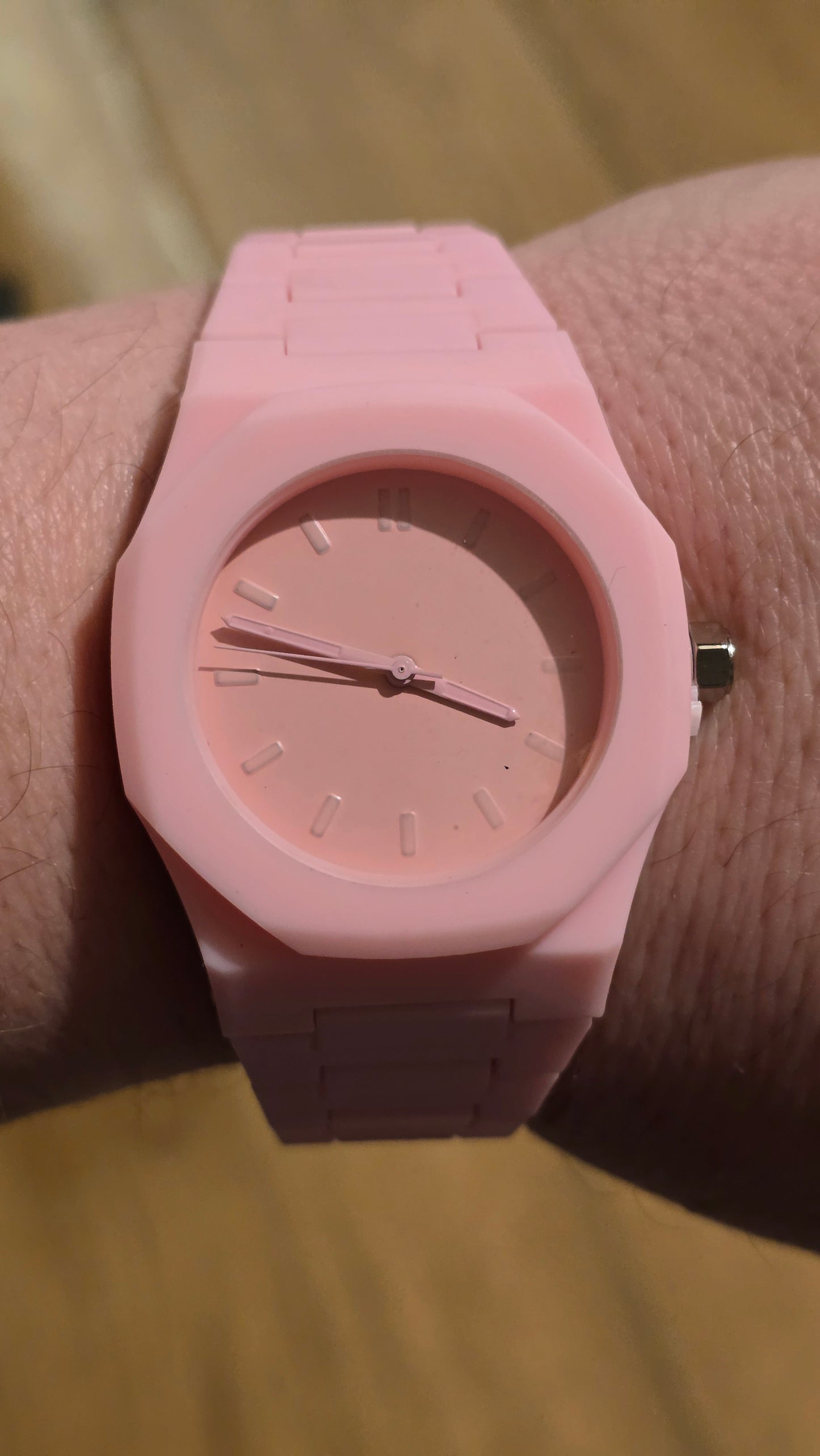 Mens / Unisex Pink Quartz Watch - New