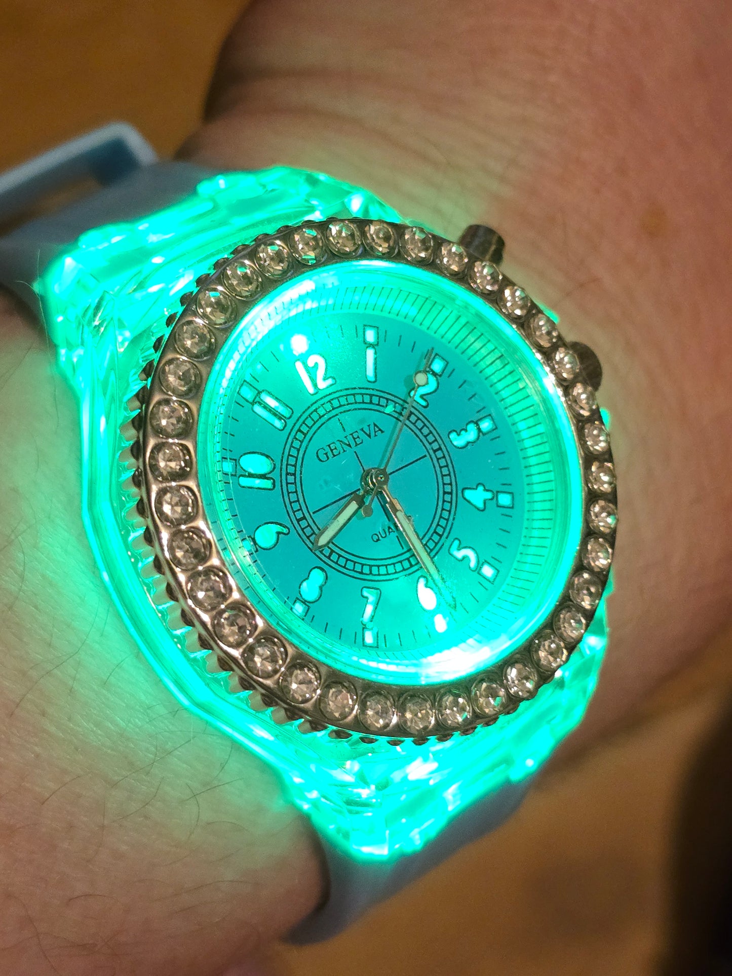Geneva Unisex Multi-coloured LED Quartz Watch - New