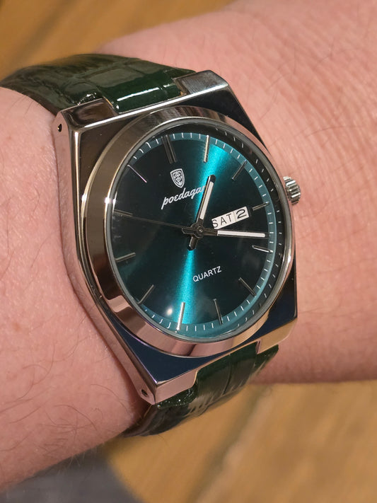 Poedagar Mens Quartz Watch - Green - New - 1