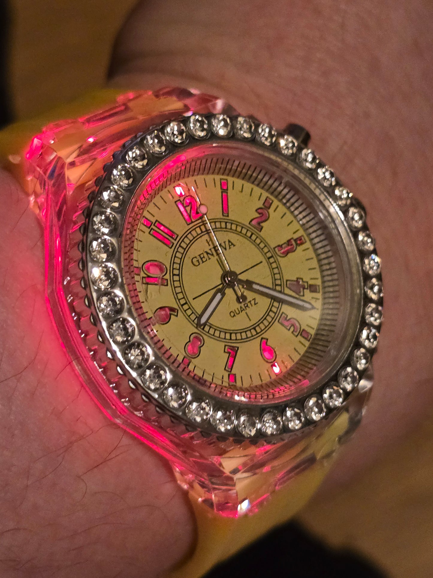 Geneva Unisex Multi-coloured LED Quartz Watch - New