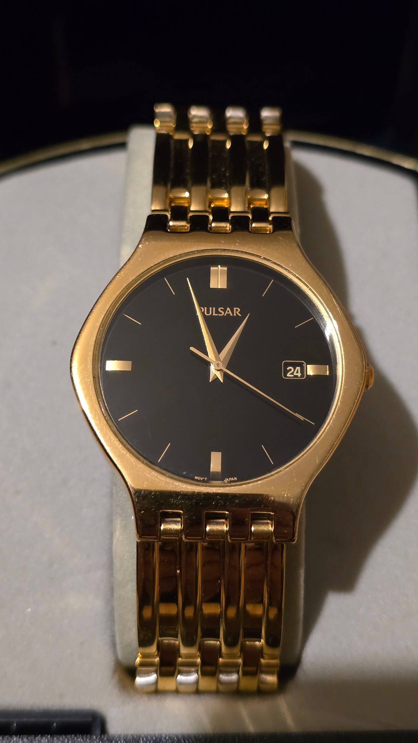 Pulsar Mens Gold Plated Quartz Watch - New