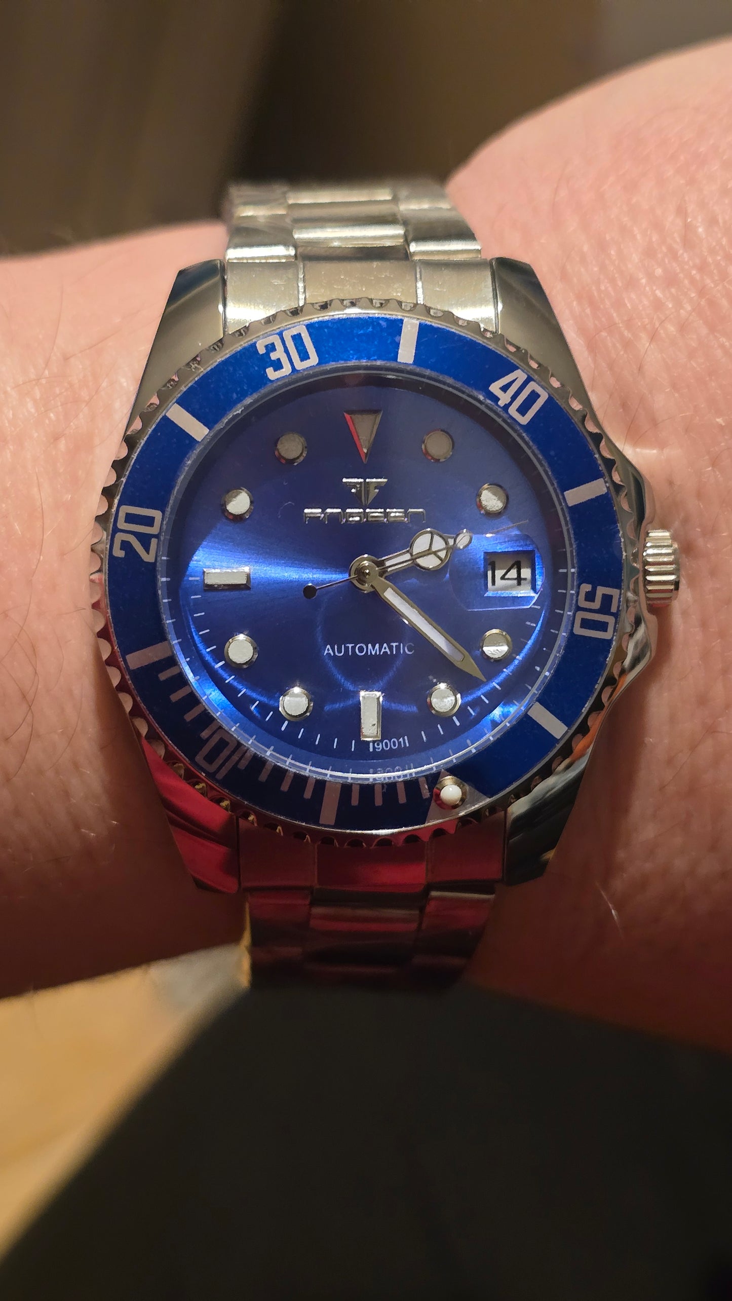 Fngeen Mens Automatic Self-Winding Watch - Blue - New