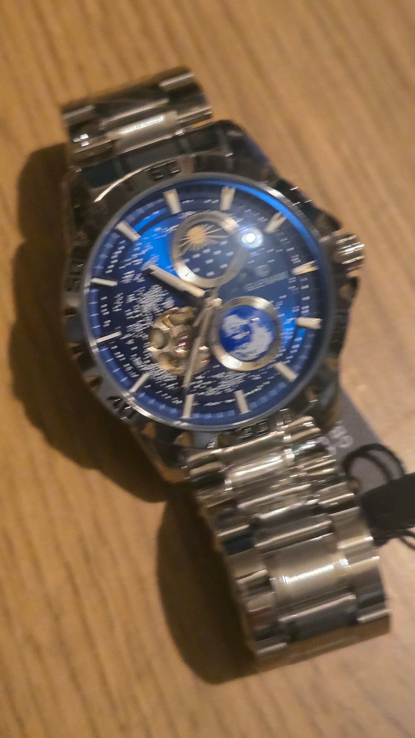 Glenaw Rotating Earth Automatic Self-Winding Watch - New