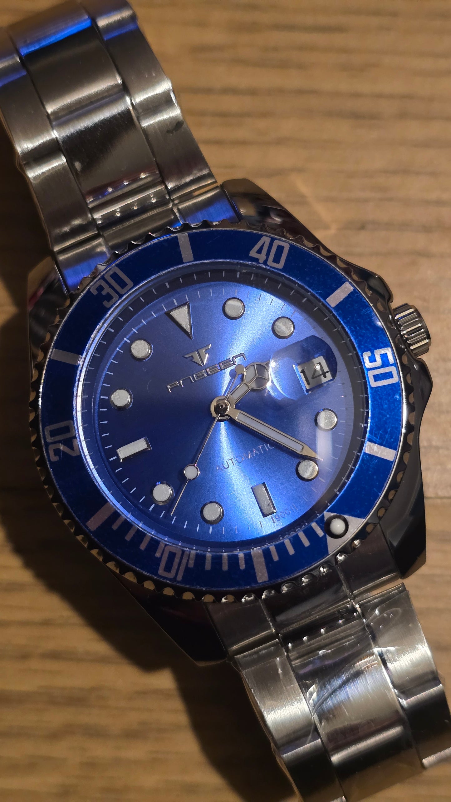 Fngeen Mens Automatic Self-Winding Watch - Blue - New